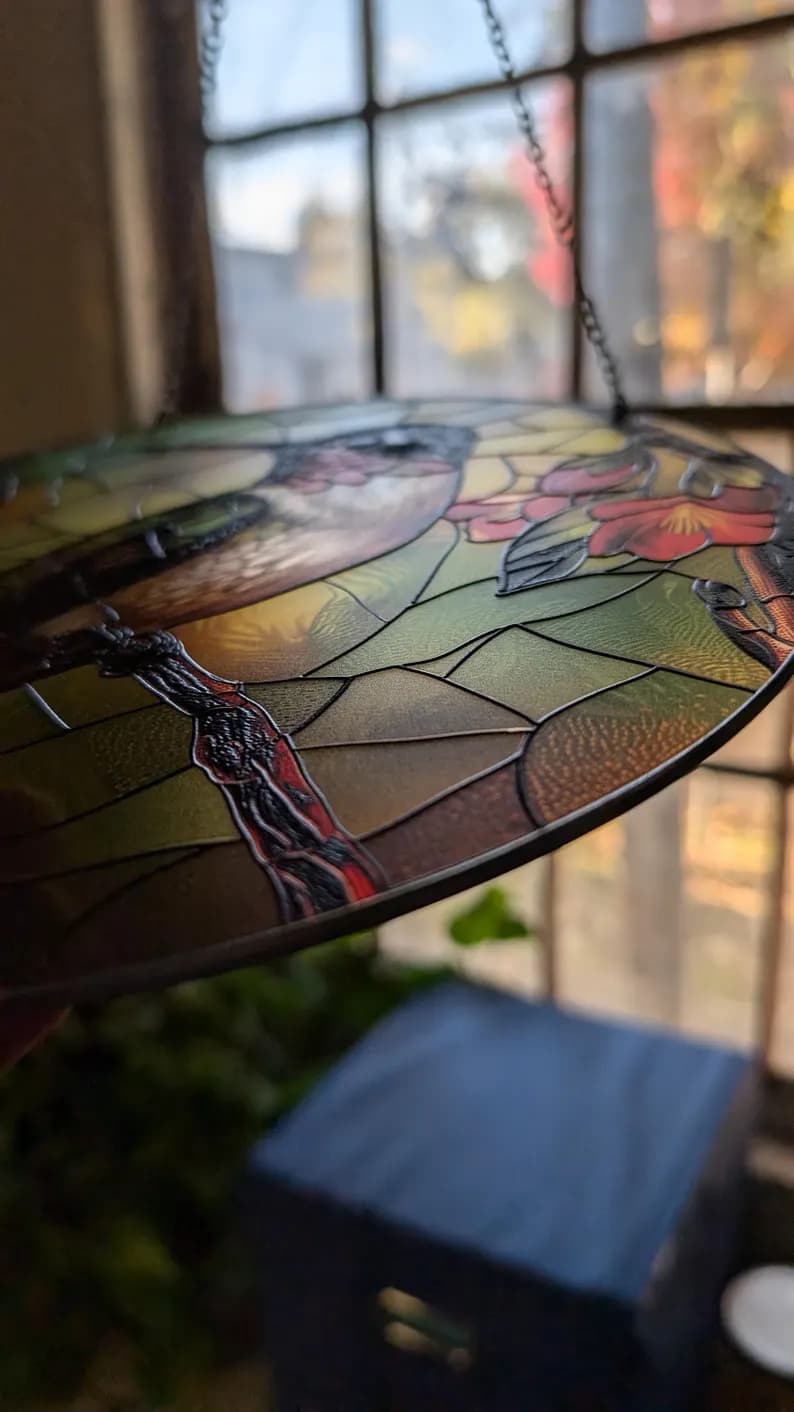 Hummingbird sun catcher angle view